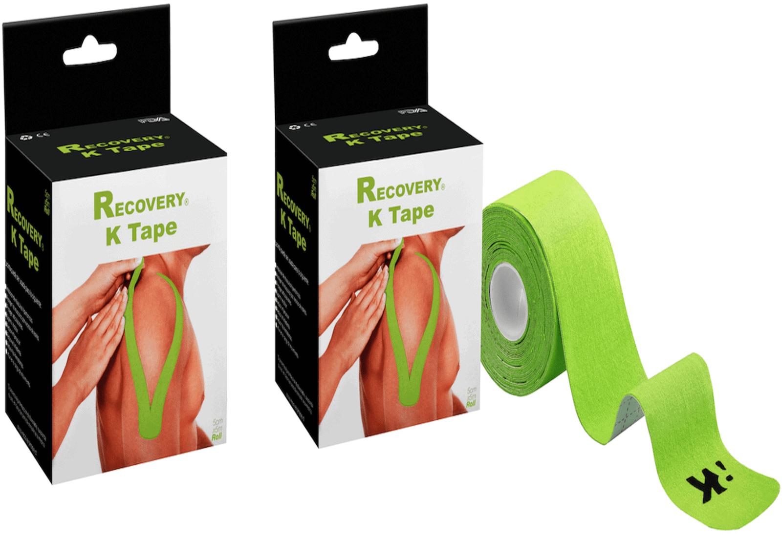 Duo Pack Cinta/Tape Kinesiológico Verde 5cmx5mt Precortada