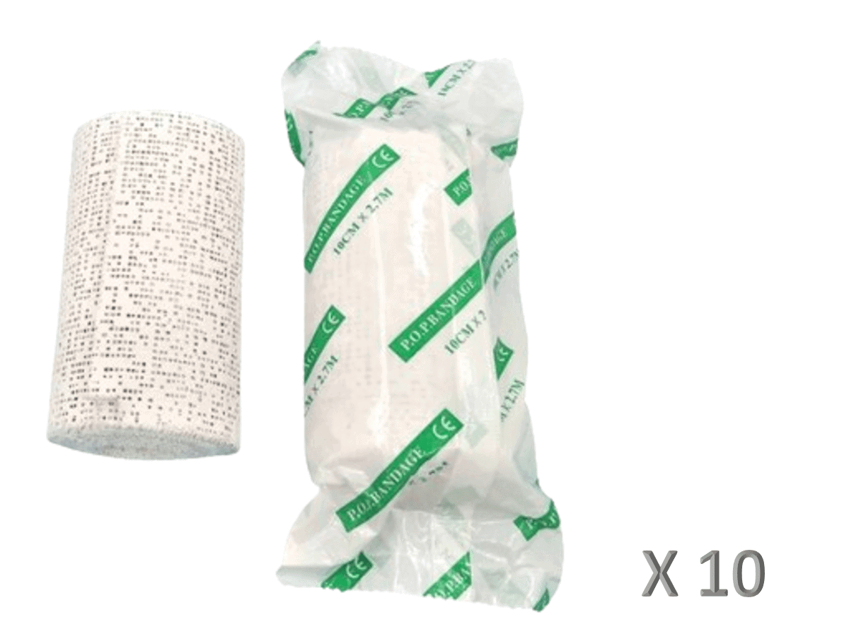 Pack 10 Venda Yeso 10cmx 2,7mt Yesoterapia, Lesiones
