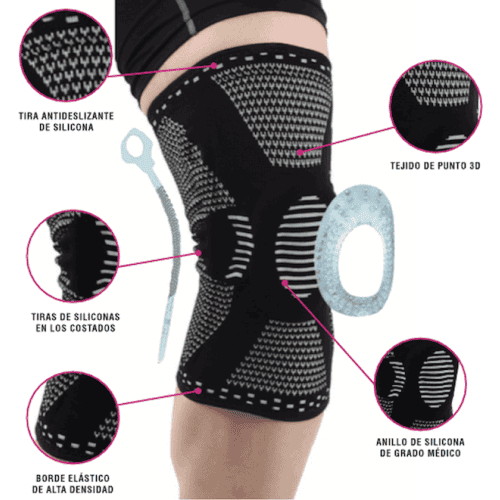 Rodillera Deportiva Ortopédica con Soporte Lateral - Artritis Gym - Gris