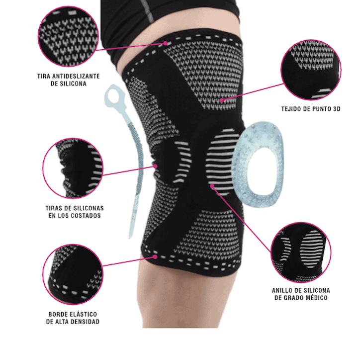 Pack Rodillera Deportiva Ortopédica con Soporte Lateral - Artritis Gym - Gris - Imagen 2