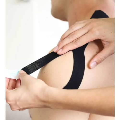 Duo Pack Cinta/Tape Kinesiológico Negro 5cmx5mt Precortada - Imagen 4