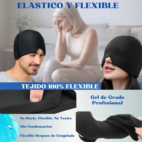 Compresa Gorro Gel 360° Frio Y Calor Alivia Migraña - Imagen 5